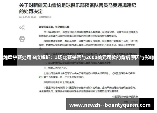 魏震禁赛处罚深度解析：3场比赛禁赛与2000美元罚款的背后原因与影响